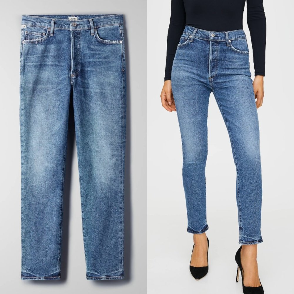 CITIZENS OF HUMANITY Women's sz 28 Olivia High Rise Slim Jeans Medium Wash Ankle